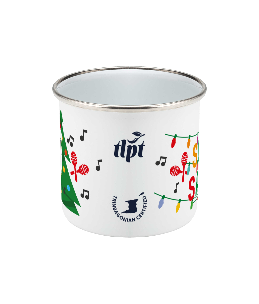 Enamel Mug 12oz: Soca Santa