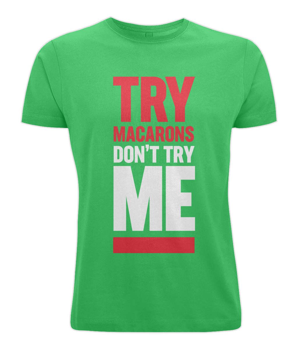 Men's Stretch T-Shirt: Try Macarons Not Me