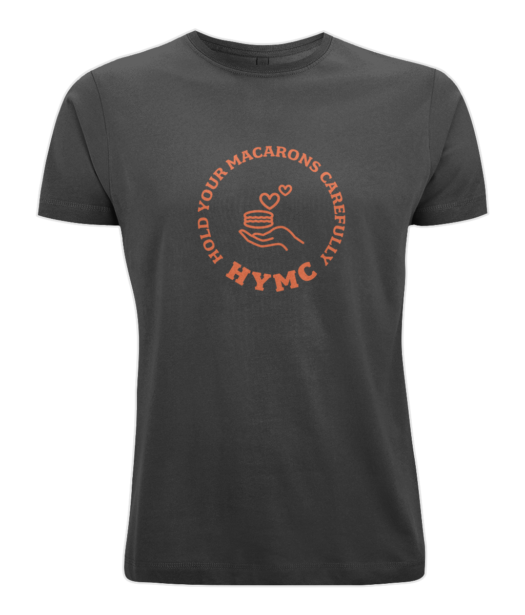 Men's Stretch T-Shirt: HYMC Badge Centre [orange]