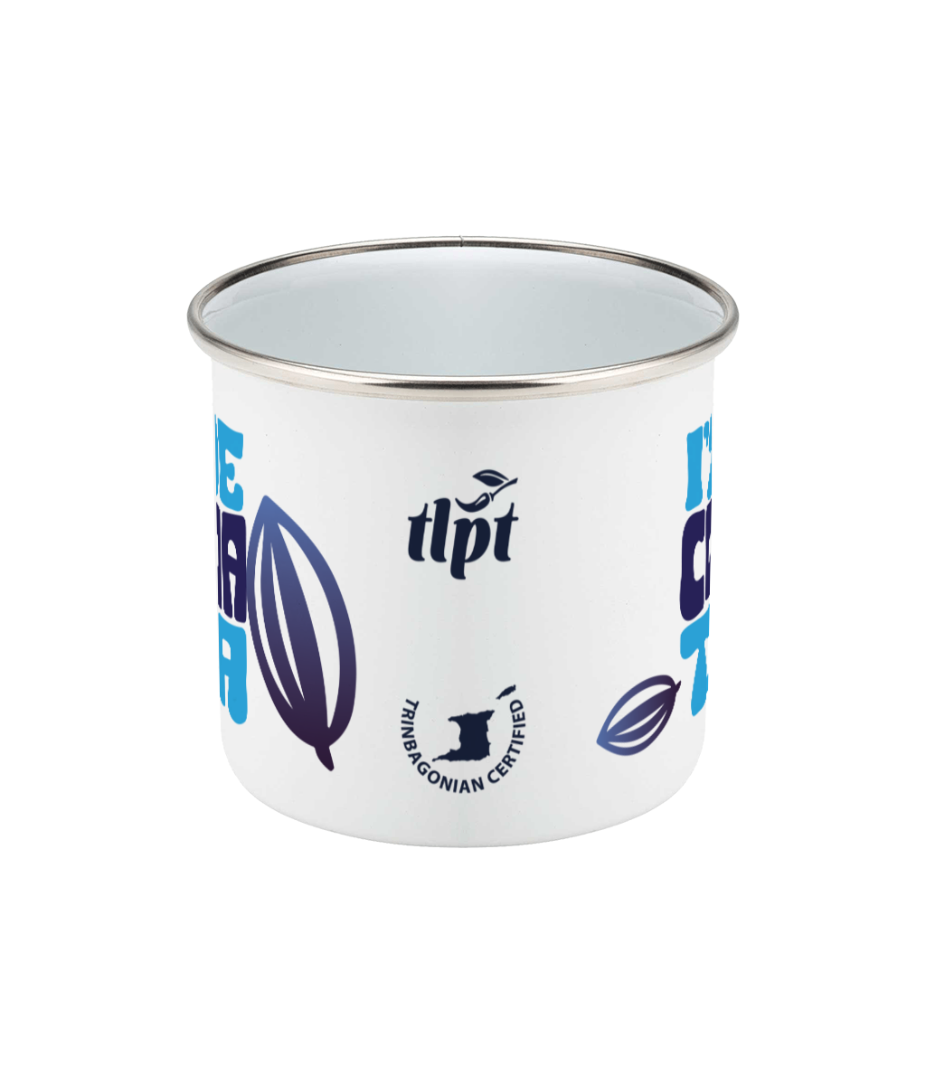 Enamel Mug 12oz: iz de coco tea [blue]