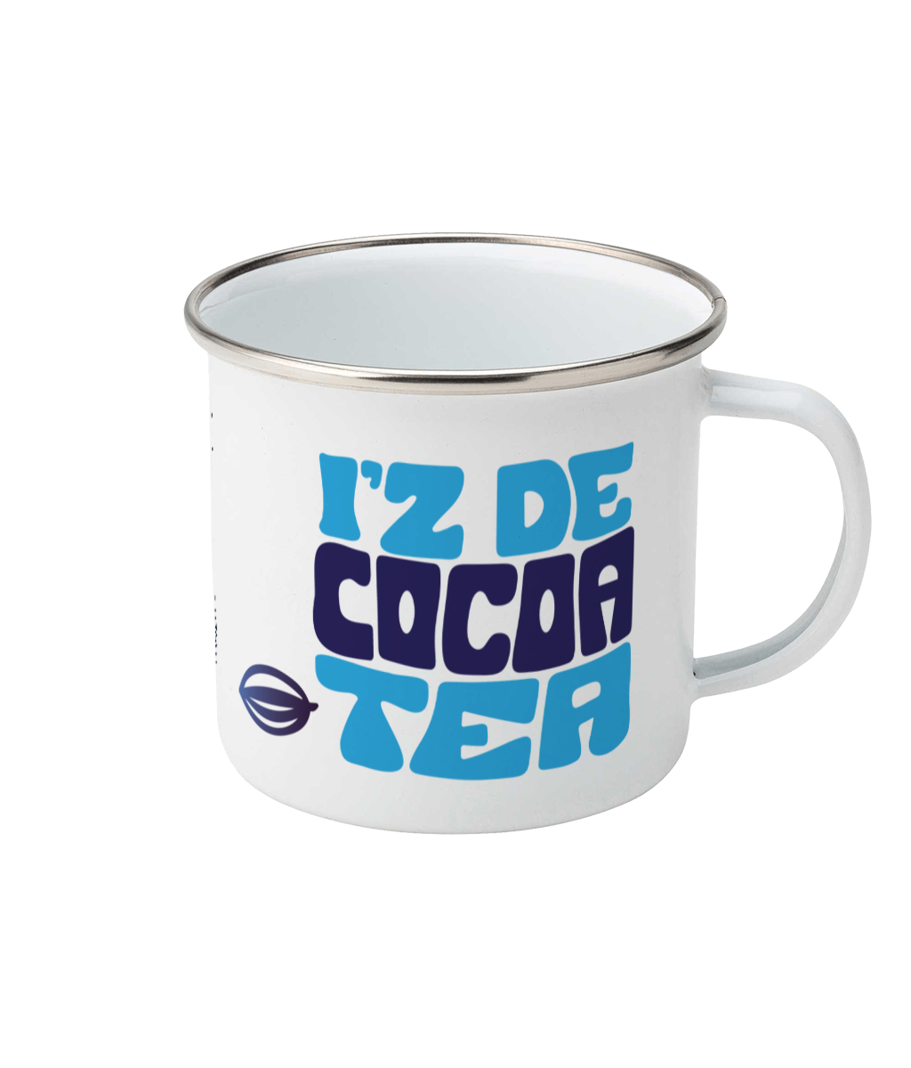 Enamel Mug 12oz: iz de coco tea [blue]