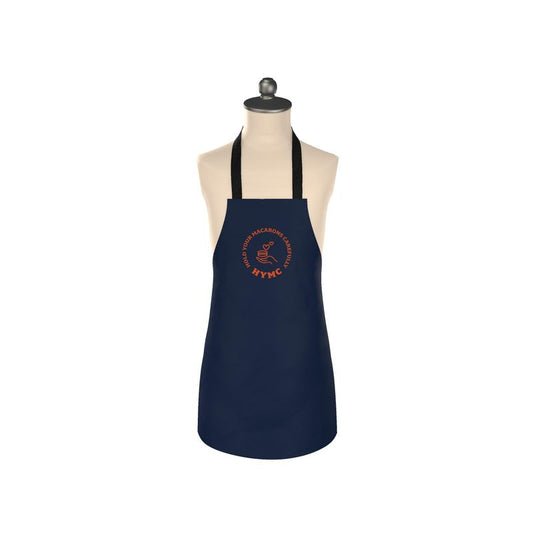 Apron: HYMC Badge - Hold Your Macarons Carefully [Navy/Orange]