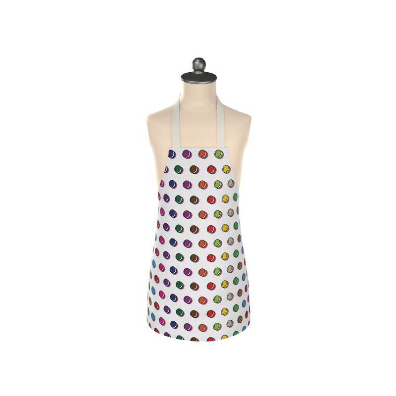 Apron: Macaron pattern [White]