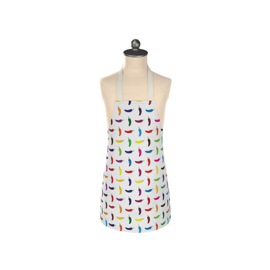 Apron: Chilli Peppers pattern [White]