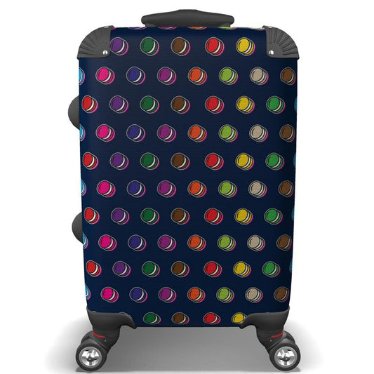 Hardshell Suitcase: Macaron pattern [Navy]