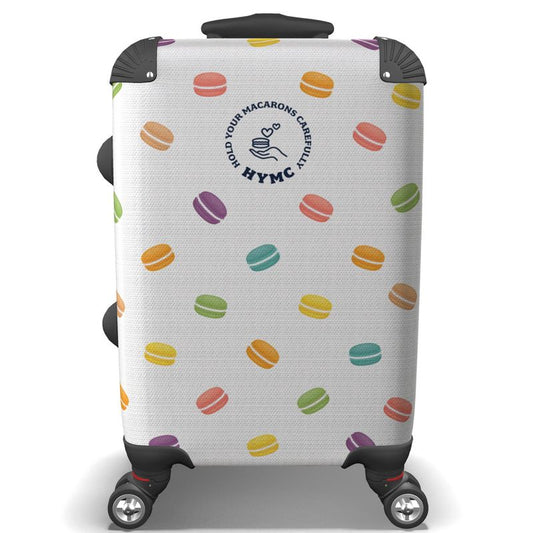 Hardshell Suitcase: HYMC Badge with Multicoloured Macaron Pattern