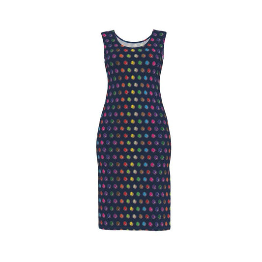 Bodycon Dress:  Macaron pattern [Navy]