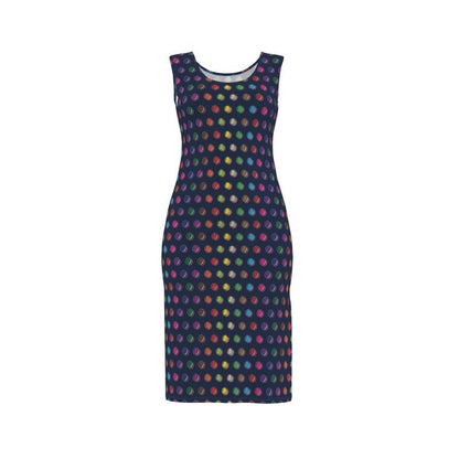 Bodycon Dress:  Macaron pattern [Navy]