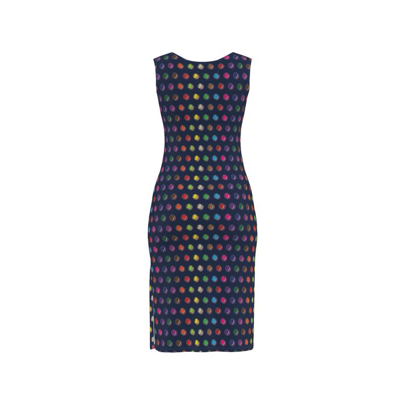 Bodycon Dress:  Macaron pattern [Navy]