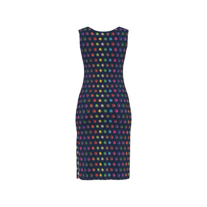 Bodycon Dress:  Macaron pattern [Navy]