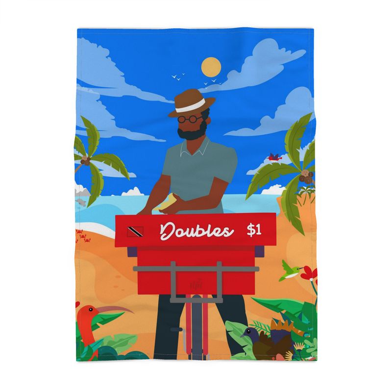 Panama Cotton Tea Towel: Trinidad & Tobago Doubles Man