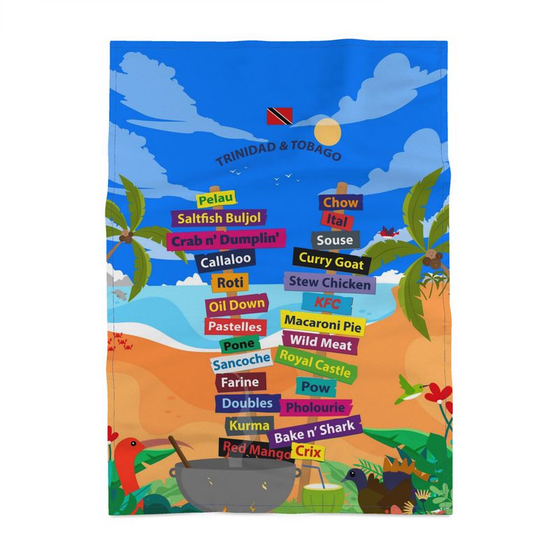 Panama Cotton Tea Towel: Trinidad & Tobago Bellyful