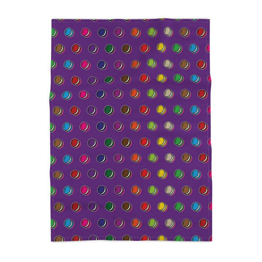 Panama Cotton Tea Towel: Macaron pattern [Purple]