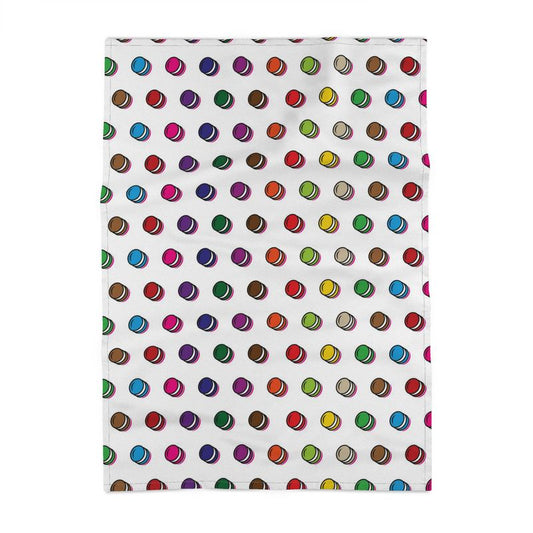 Panama Cotton Tea Towel: Macaron pattern [White]