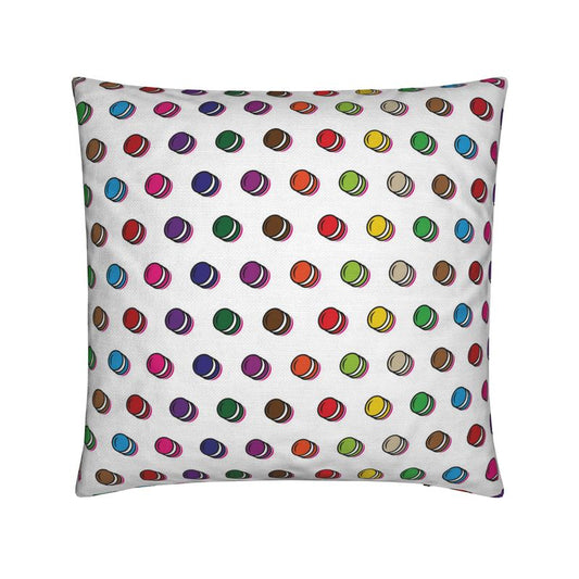 Cushion: Macaron pattern [White]