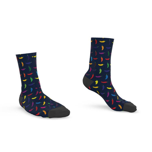 Men's Socks: Chilli Pepper Pattern [Multicoloured]