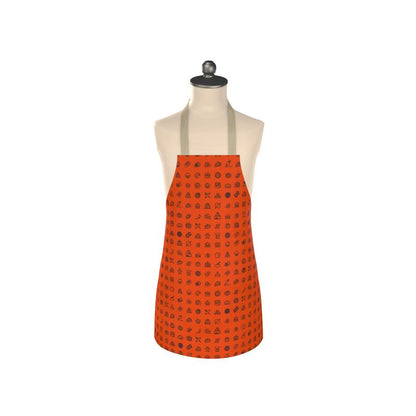 Apron: Baking Icons Pattern [Orange/Navy]