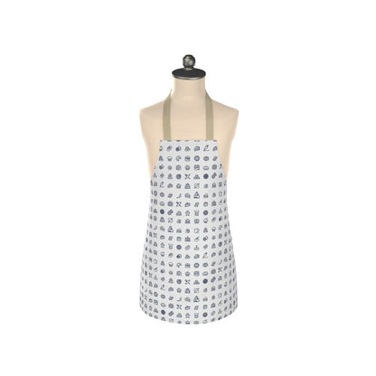 Apron: Baking Icons Pattern [White/Navy]