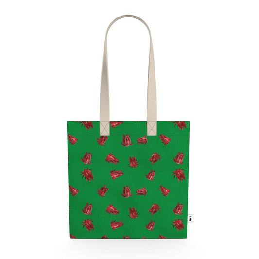 Organic Cotton Canvas Tote Bag: Christmas Sorrel pattern