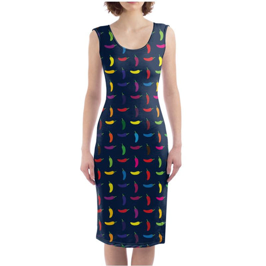 Bodycon Dress: Pepper pattern [Navy]