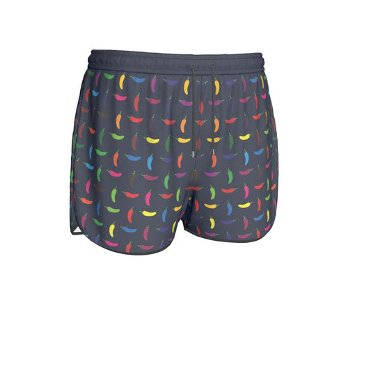 Women's Running Shorts: Chilli pepper pattern [Navy]