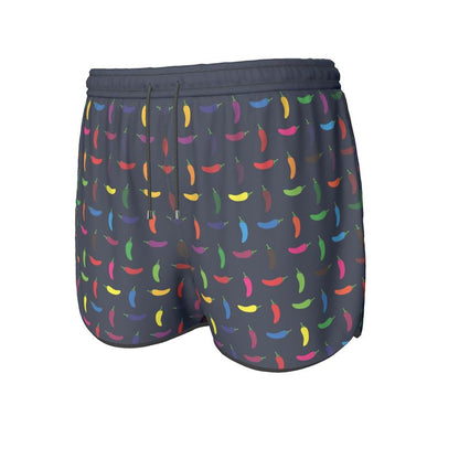 Women's Running Shorts: Chilli pepper pattern [Navy]