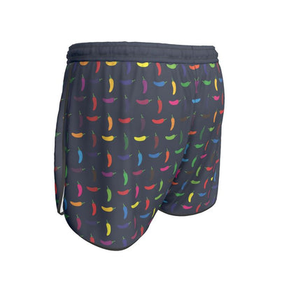 Women's Running Shorts: Chilli pepper pattern [Navy]