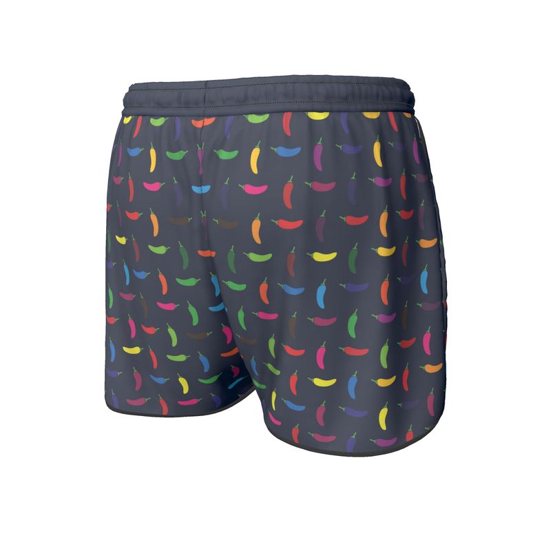 Women's Running Shorts: Chilli pepper pattern [Navy]