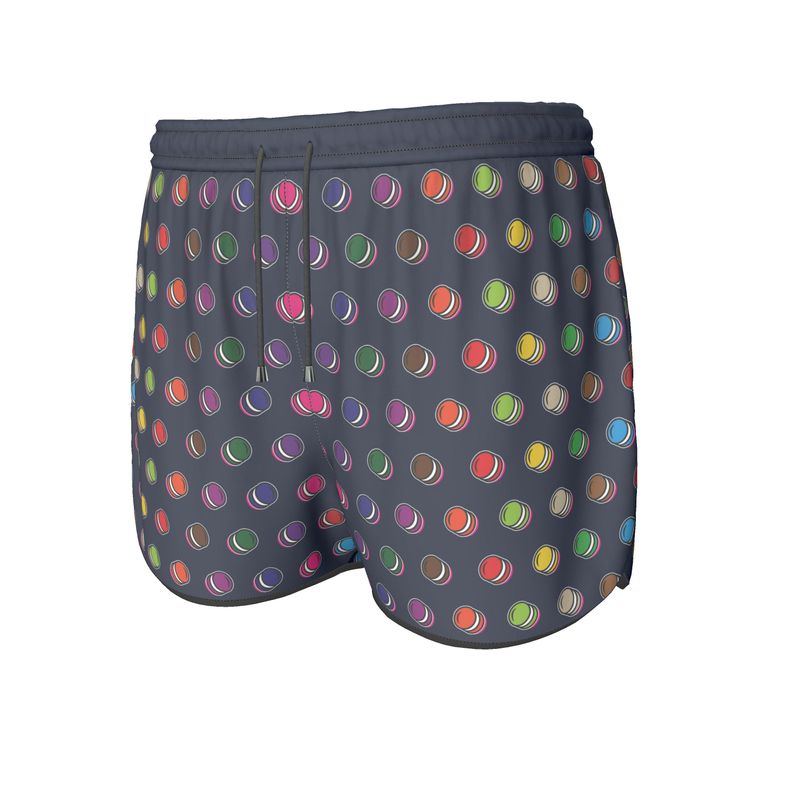 Women's Running Shorts: Macarons pattern