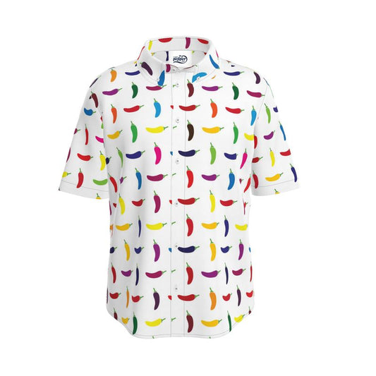 Men's Short Sleeve Shirt: Chilli Pepper pattern [white]