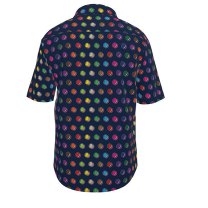 Men's Short Sleeve Shirt: Macarons pattern [Navy]