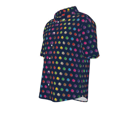 Men's Short Sleeve Shirt: Macarons pattern [Navy]