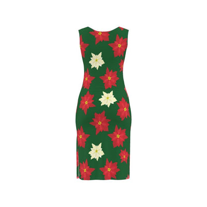 Bodycon Dress: Poinsettia pattern [Christmas]
