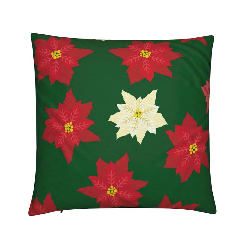 Cushion: Christmas Poinsettia pattern