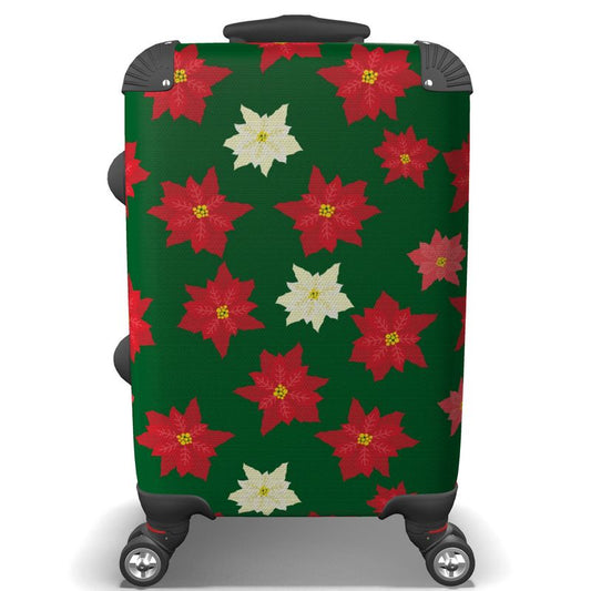 Hardshell Suitcase: Christmas Poinsettia Pattern