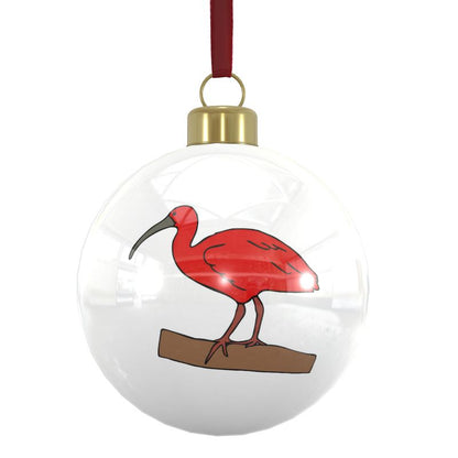 Bone China Baubles: Trinidad & Tobago National Birds [Scarlet Ibis] x6