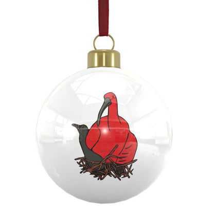 Bone China Baubles: Trinidad & Tobago National Birds [Scarlet Ibis] x6