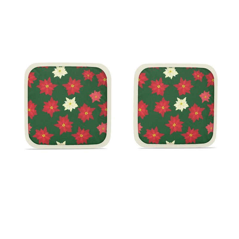 Pot Holders: Poinsettias Christmas Pattern