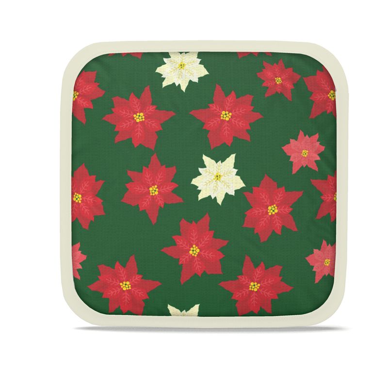 Pot Holders: Poinsettias Christmas Pattern