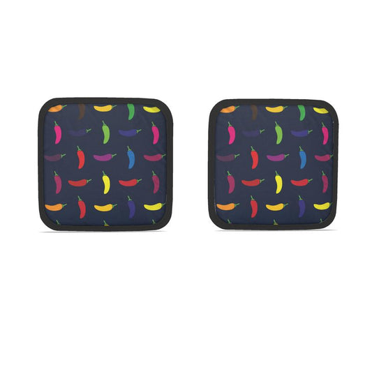 Pot Holders: Chilli Pepper Pattern [Dark Blue]