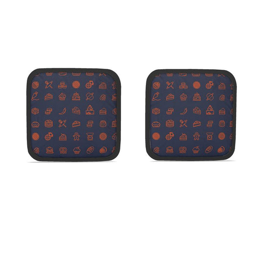 Pot Holders: Baking Icons Pattern [Navy/Orange]