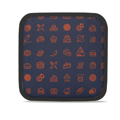 Pot Holders: Baking Icons Pattern [Navy/Orange]