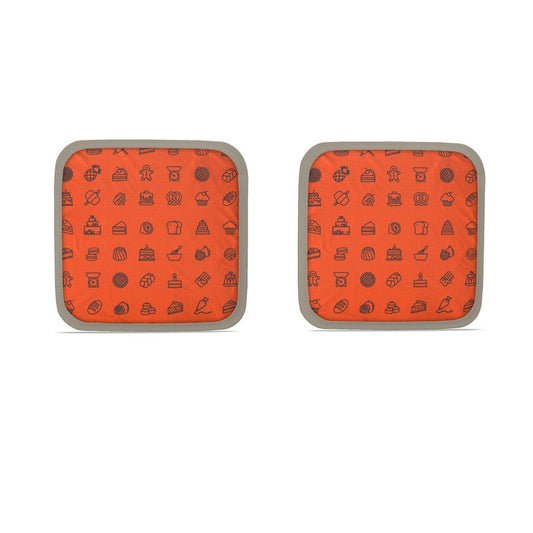 Pot Holders: Baking Icons Pattern [Orange/Navy]