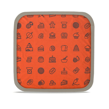 Pot Holders: Baking Icons Pattern [Orange/Navy]