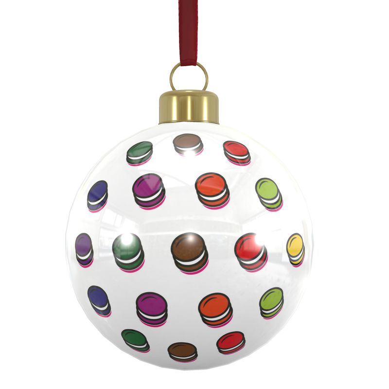 Bone China Baubles: Macarons and HYMC Christmas Ornaments x6