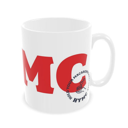 Builders Mug: HYMC [Hold Your Macarons Carefully] [White/Red/Navy]