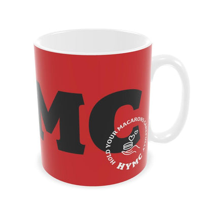 Builders Mug: HYMC [Hold Your Macarons Carefully] [Red/Black/White]