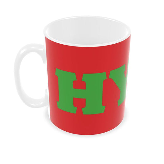 Builders Mug: HYMC [Hold Your Macarons Carefully] [Red/Green/Navy]