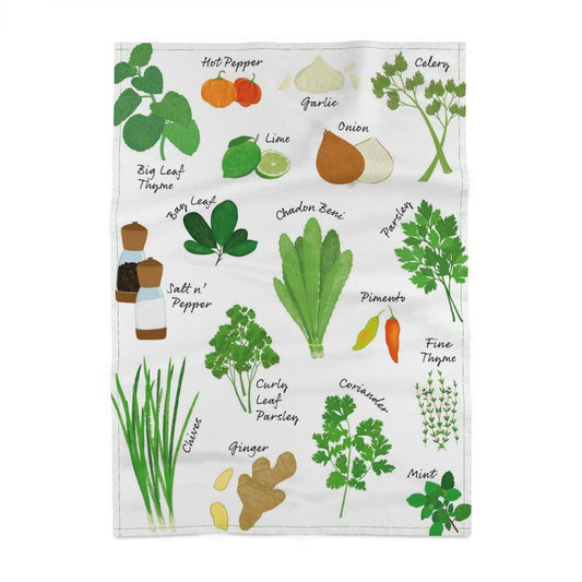 Panama Cotton Tea Towel: Green Seasoning  [Herbs and Spices]