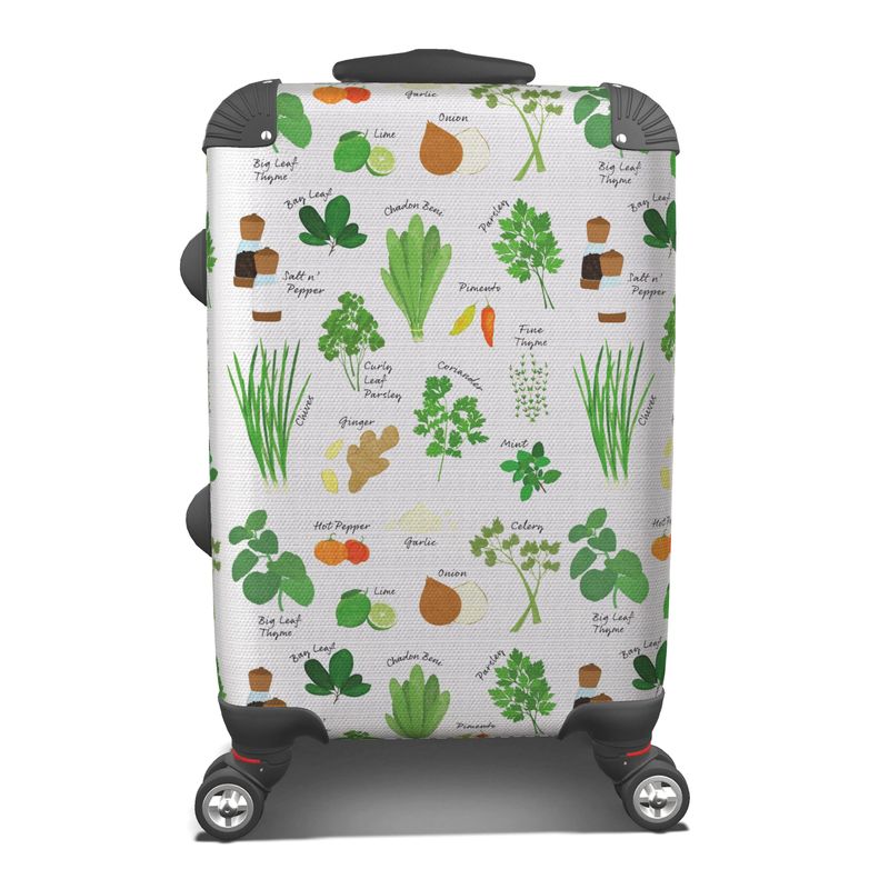 Hardshell Suitcase: Green Seasoning Pattern [Herbs and Spices]